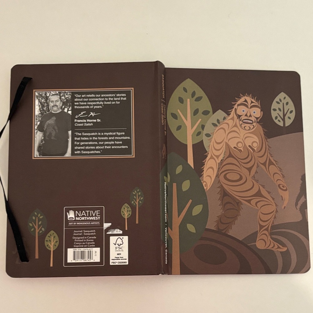 Native Northwest Brown Sasquatch Journal Art by‎ Indigenous Artists Francis Horn